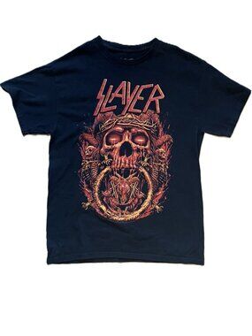 Slayer Band Tee Black Crown of Thorns Skull T-Shirt Size Medium Official Merch